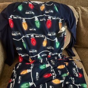 Seahawks Concept Sport Garland Knit Raglan Long sleeve Top and pants Set